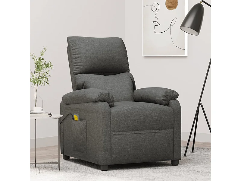 Massagestoel stof donkergrijs