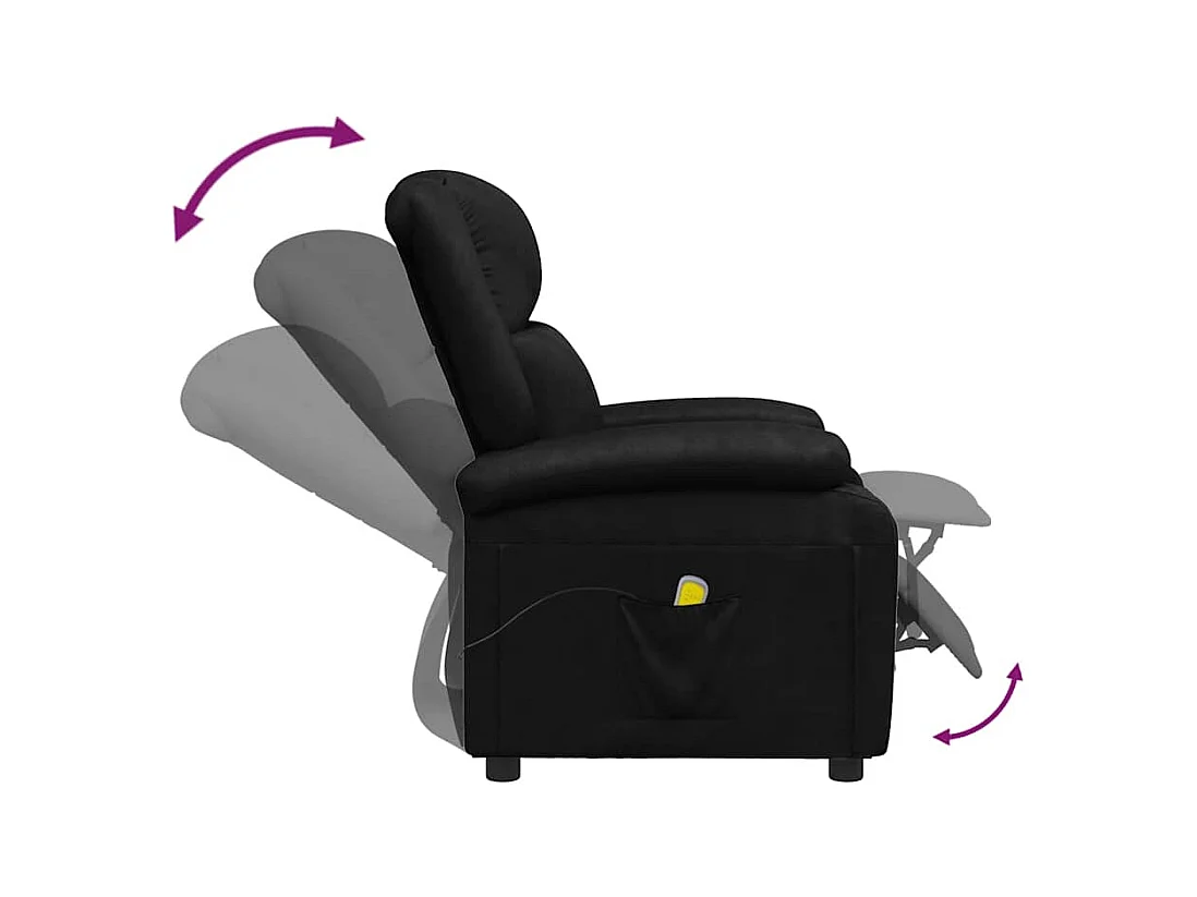 Sillón de masaje de cuero sintético negro