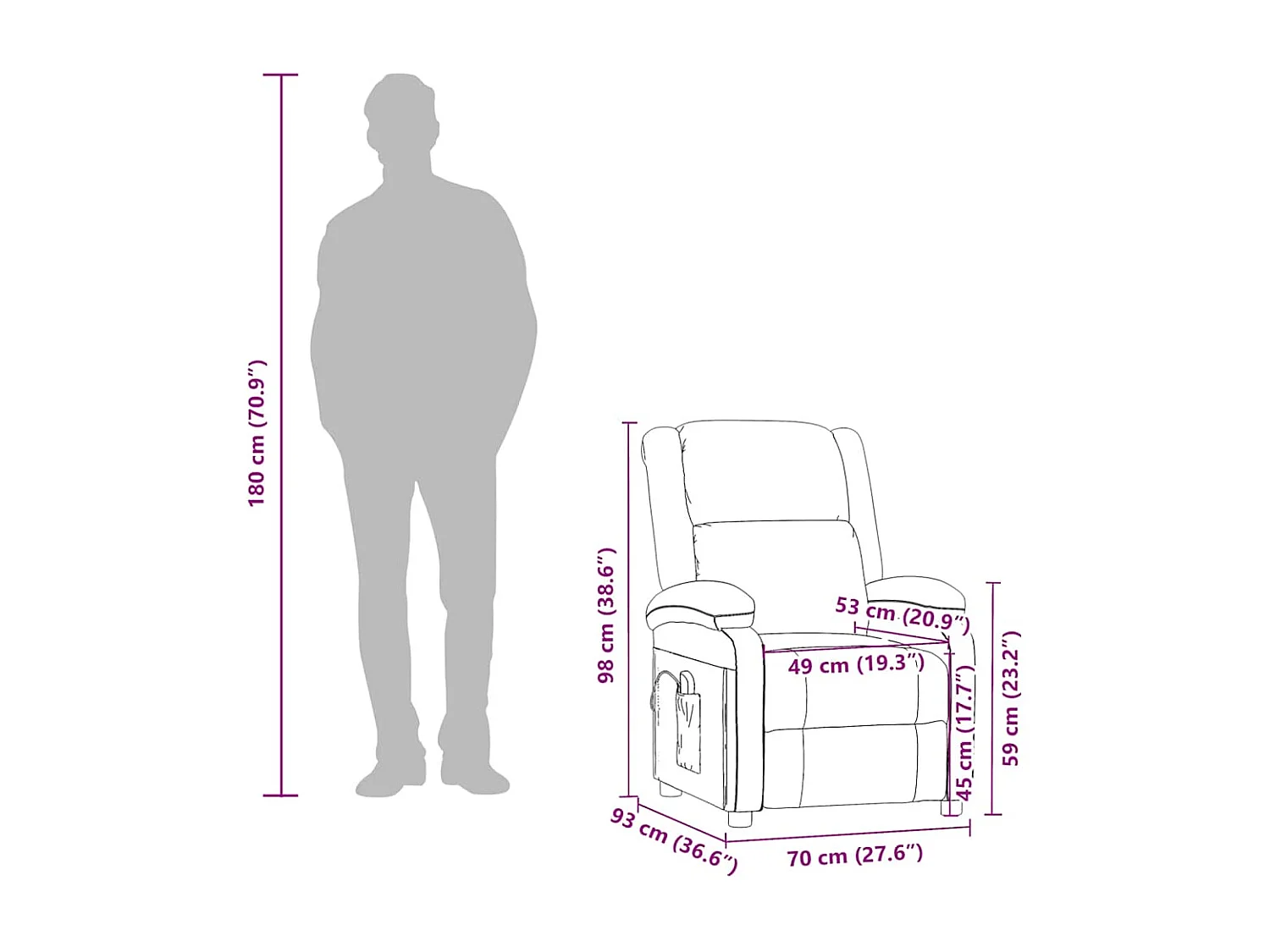 Massagesessel Schwarz Kunstleder