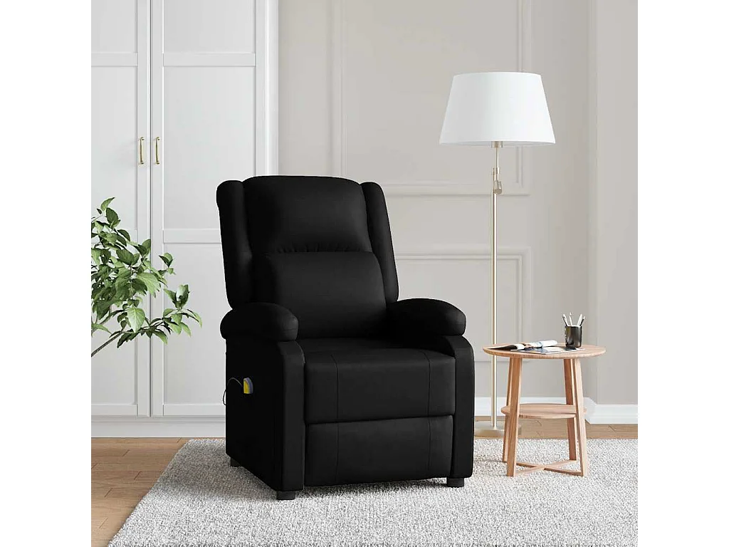 Poltrona de massagens couro artificial preto