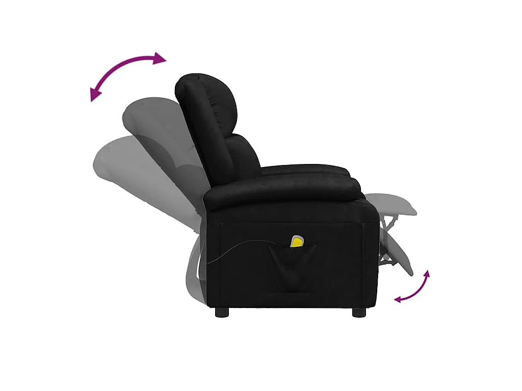 Poltrona de massagens couro artificial preto