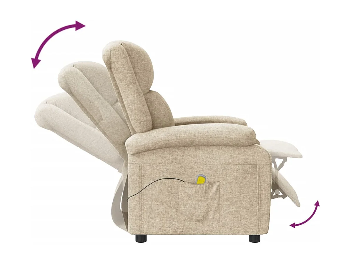 Massagestoel stof crèmekleurig