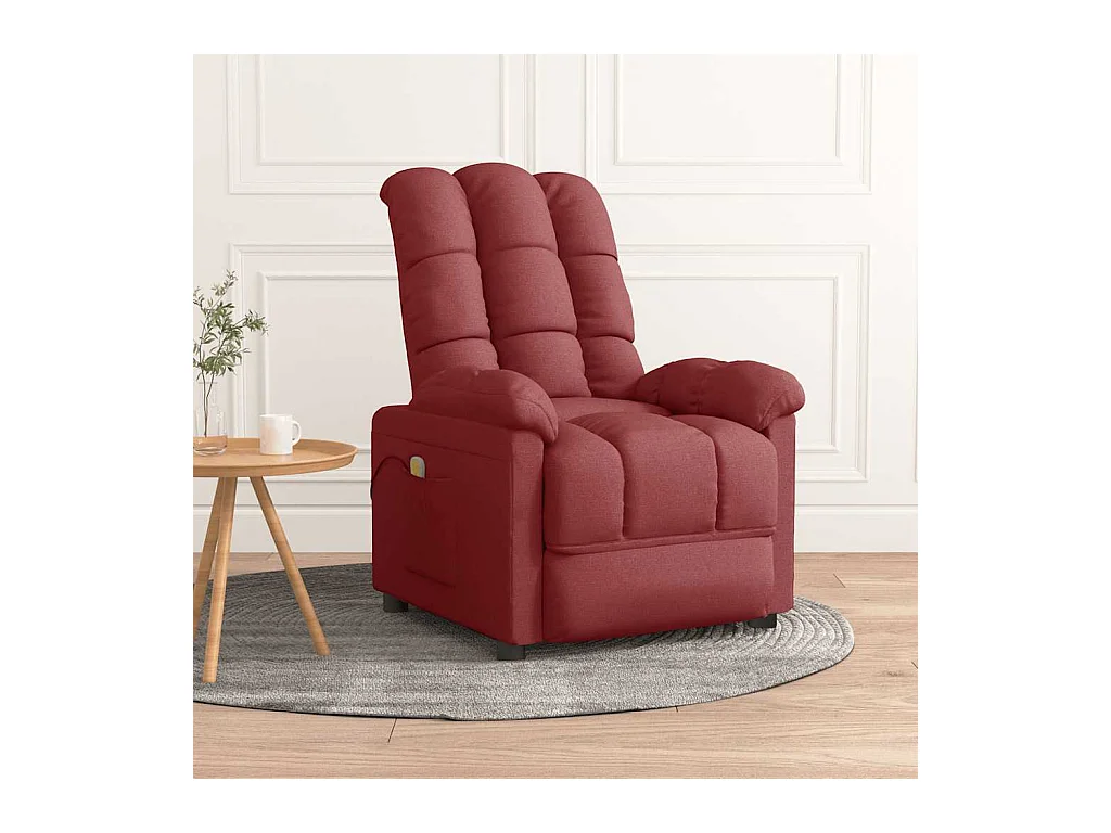Massagesessel Weinrot Stoff