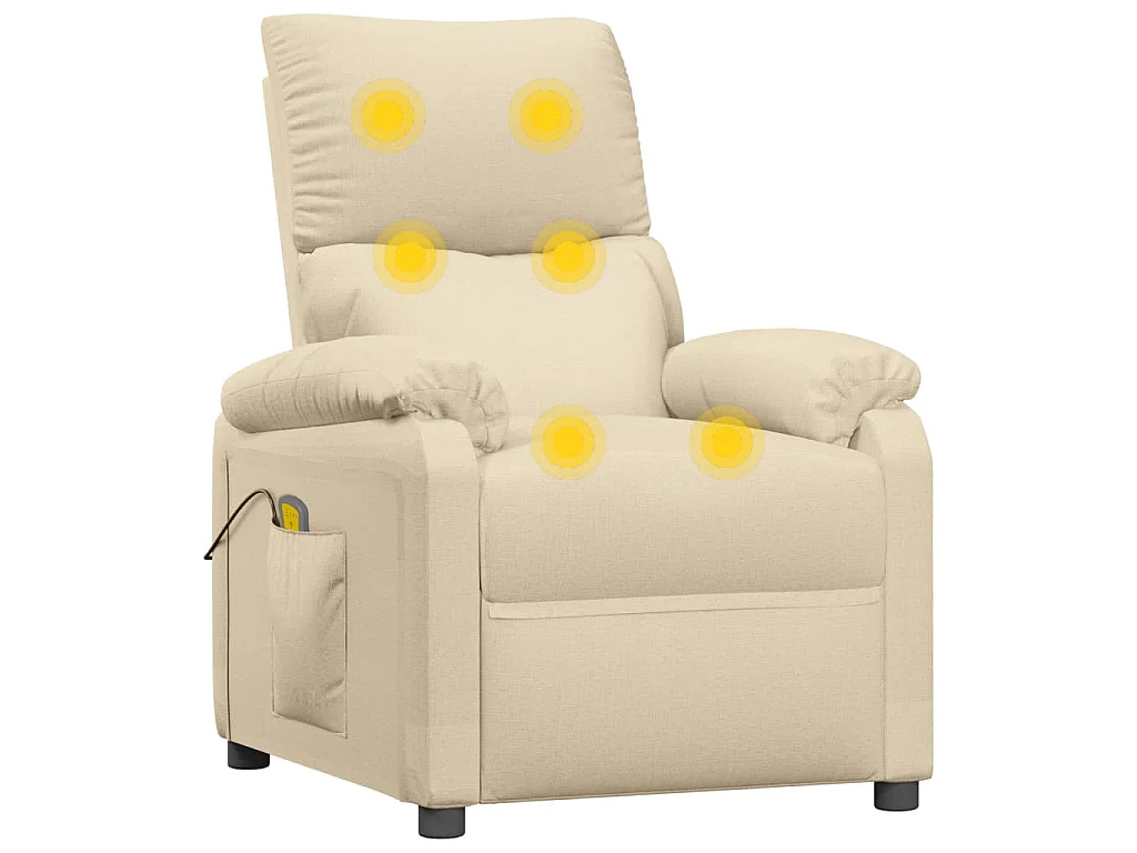 Massagesessel Creme Stoff