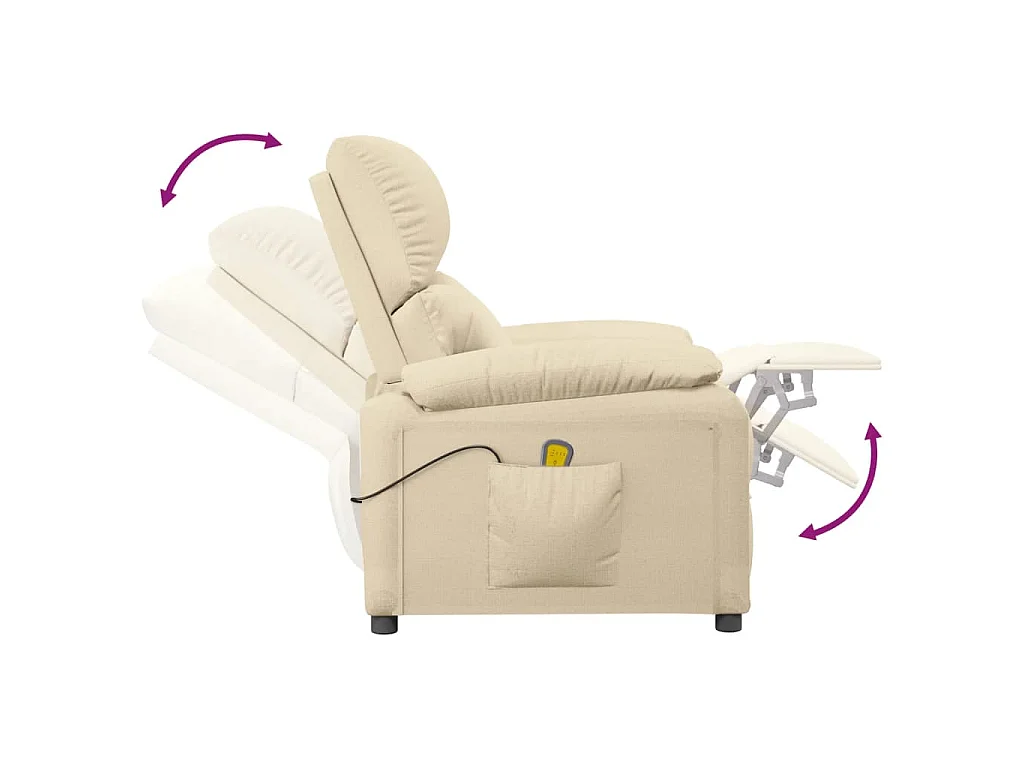 Massagesessel Creme Stoff