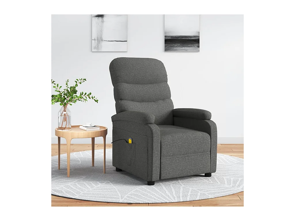 Fauteuil de massage Gris foncé Tissu