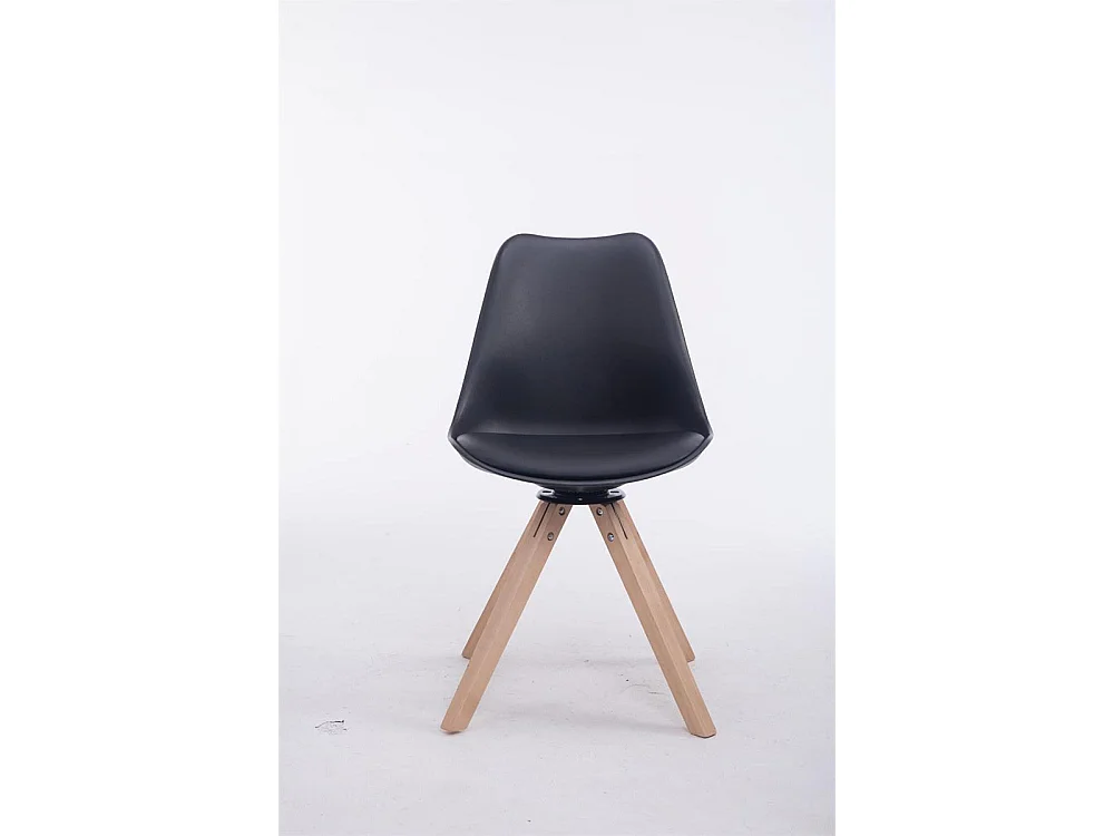 Chaise de bureau - Similicuir & Bois - Noir - Troyes