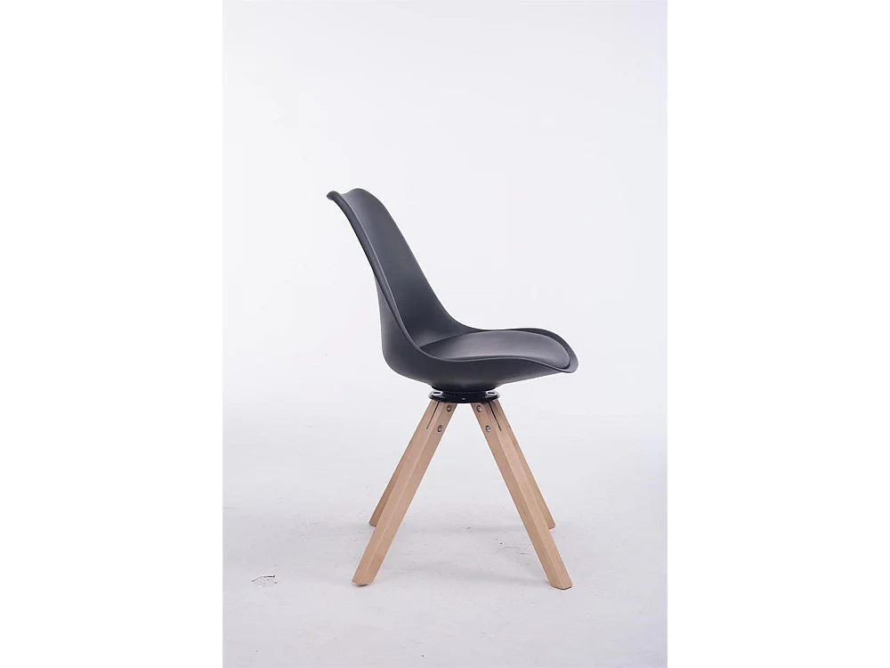 Chaise de bureau - Similicuir & Bois - Noir - Troyes