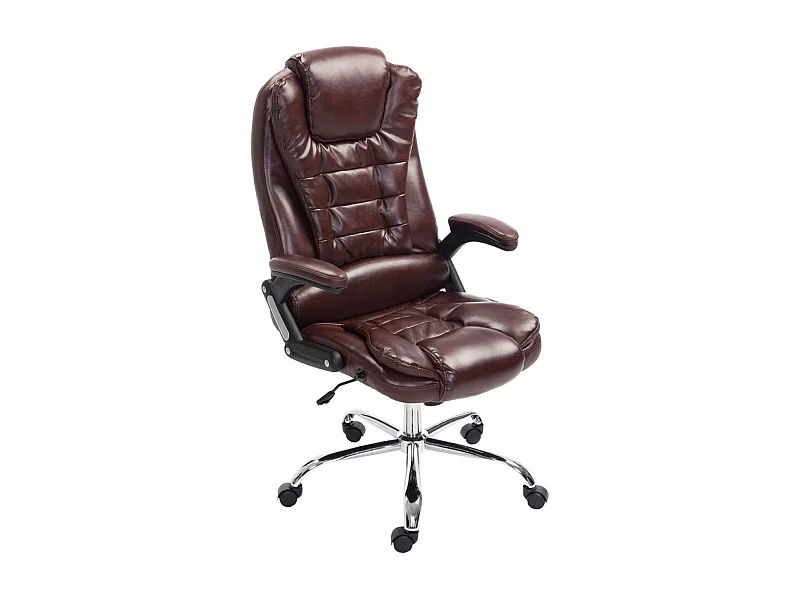 Chaise de bureau - Similicuir & Métal chromé - Bordeaux - Thor