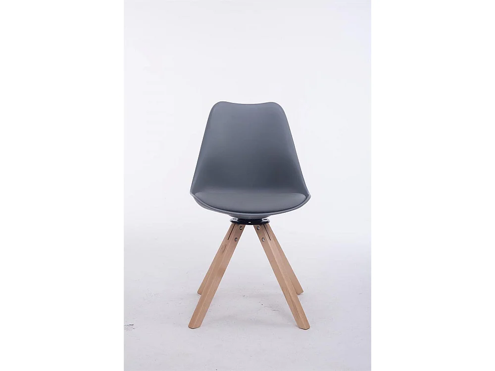 Chaise de bureau - Similicuir & Bois - Gris - Troyes