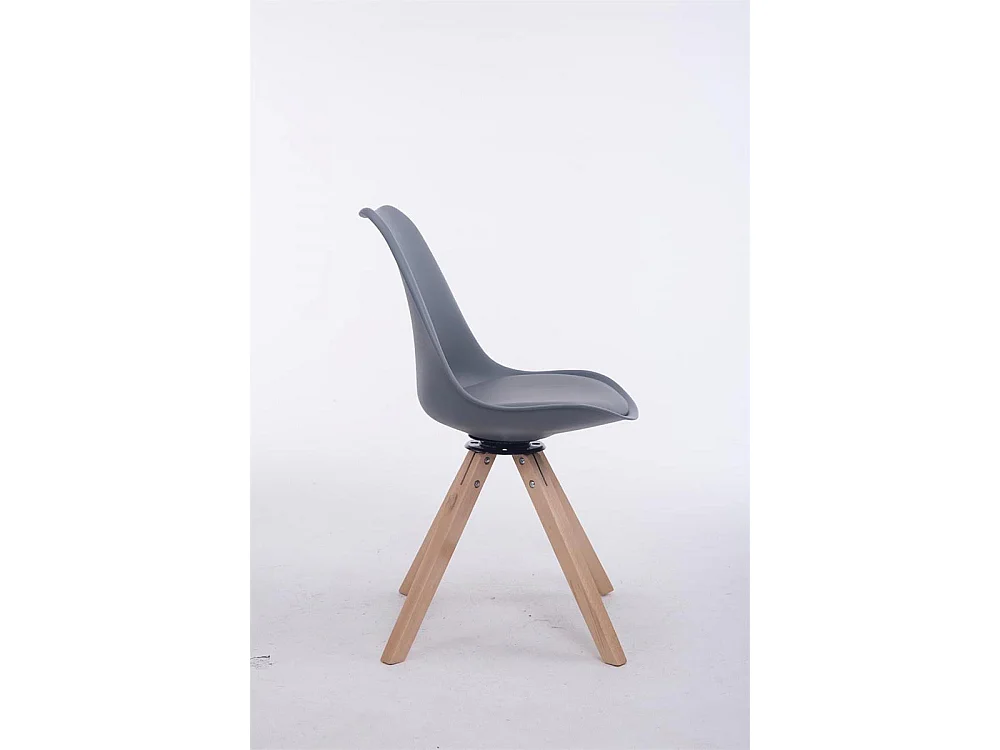 Silla de oficina - Simil cuero & Madera - Gris - Troyes