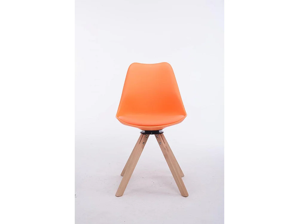 Bureaustoel - Kunstleer & Hout - oranje - Troyes