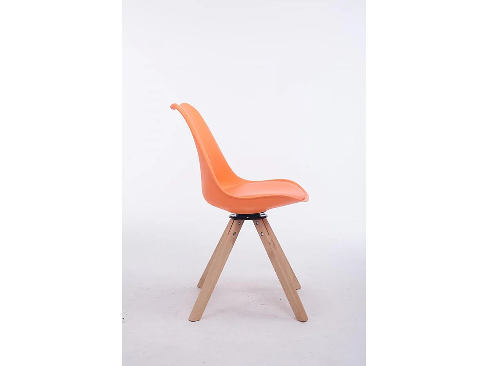 Bureaustoel - Kunstleer & Hout - oranje - Troyes