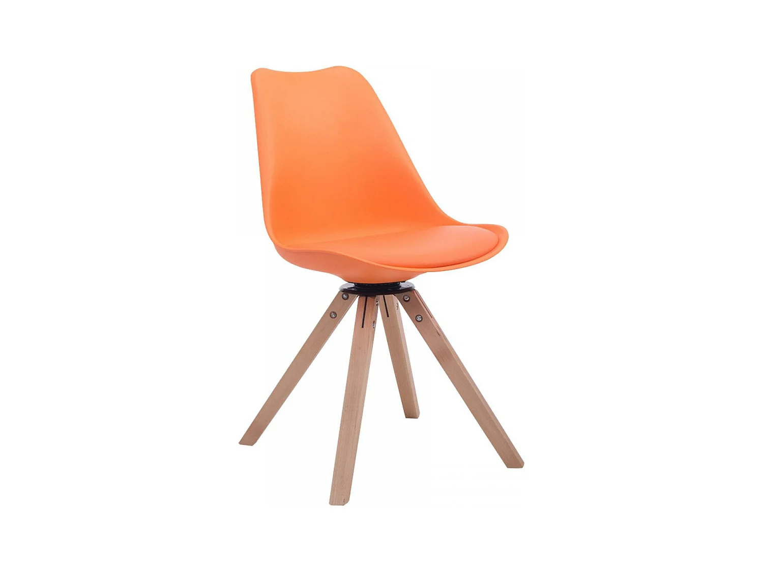 Chaise de bureau - Similicuir & Bois - Orange - Troyes