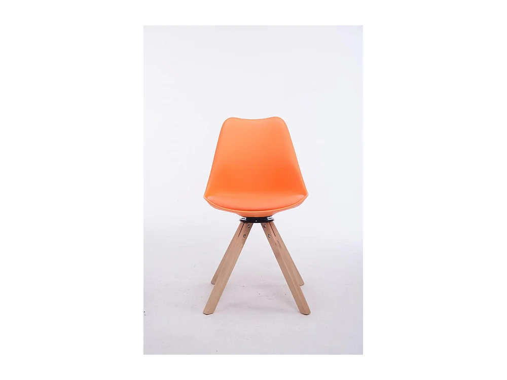 Bürostuhl - Kunstleder & Holz - orange - Troyes