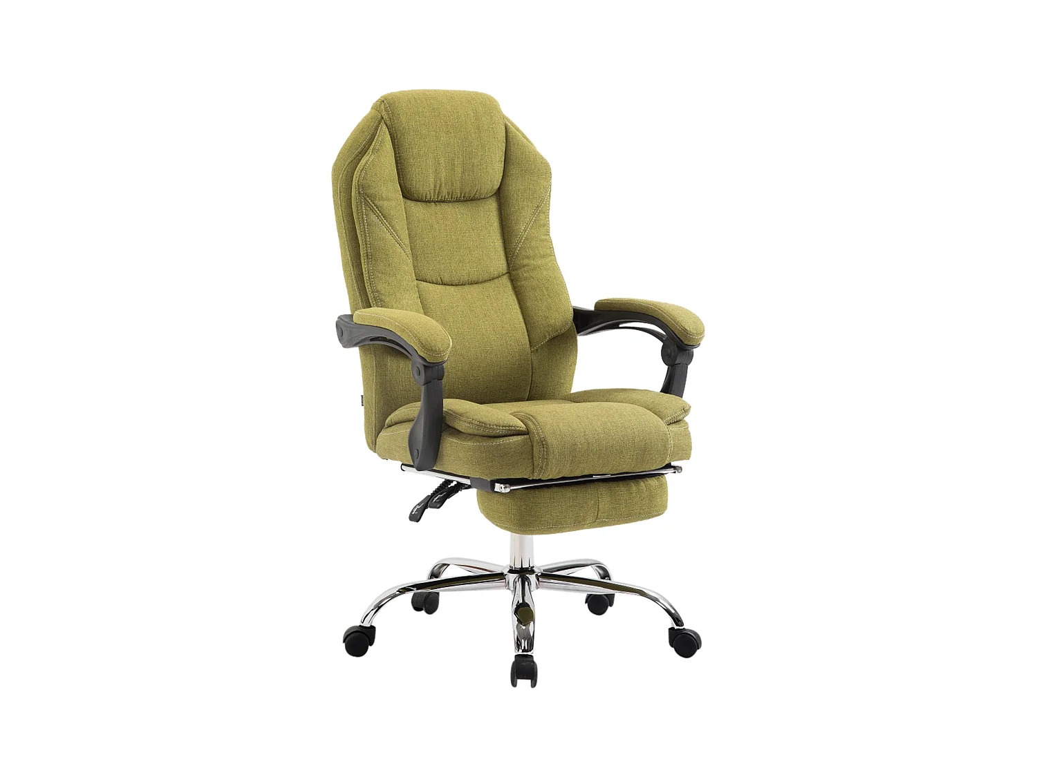 Chaise de bureau - Tissu & Noir - Vert - Castle