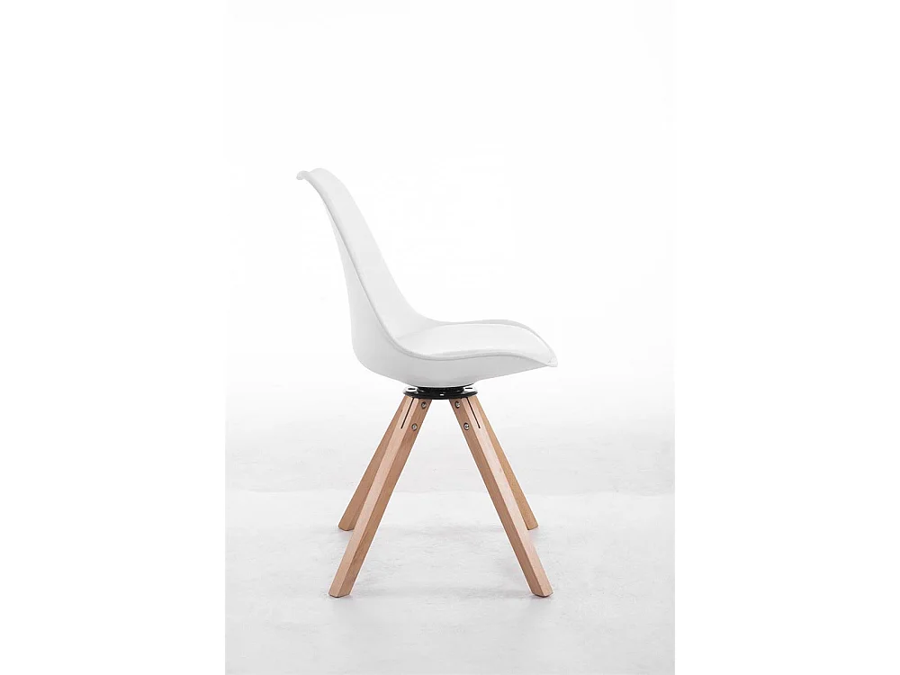 Bureaustoel - Kunstleer & Hout - wit - Troyes