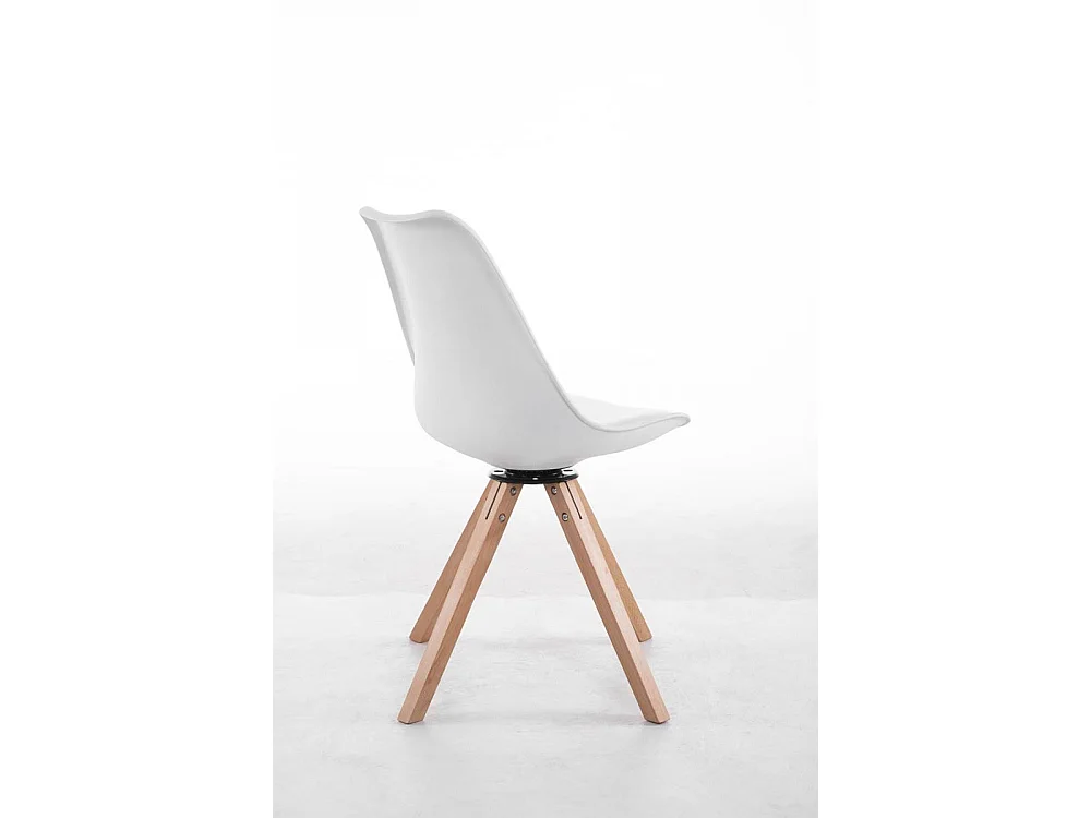 Bureaustoel - Kunstleer & Hout - wit - Troyes