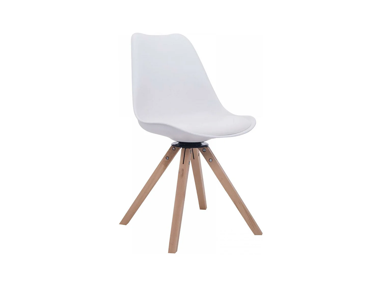 Chaise de bureau - Similicuir & Bois - Blanc - Troyes