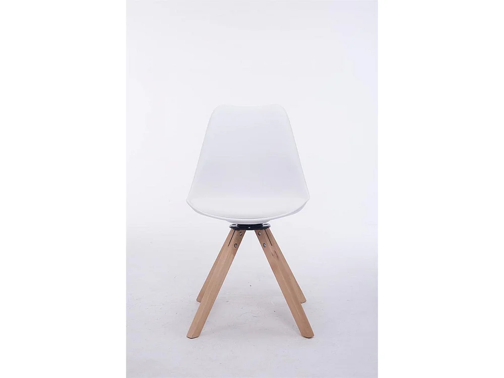 Chaise de bureau - Similicuir & Bois - Blanc - Troyes