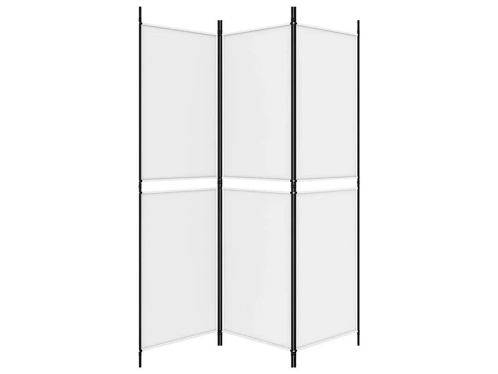 Paravent 3 panneaux Blanc 150x180 cm Tissu