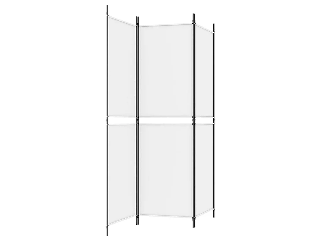 Paravent 3 panneaux Blanc 150x180 cm Tissu