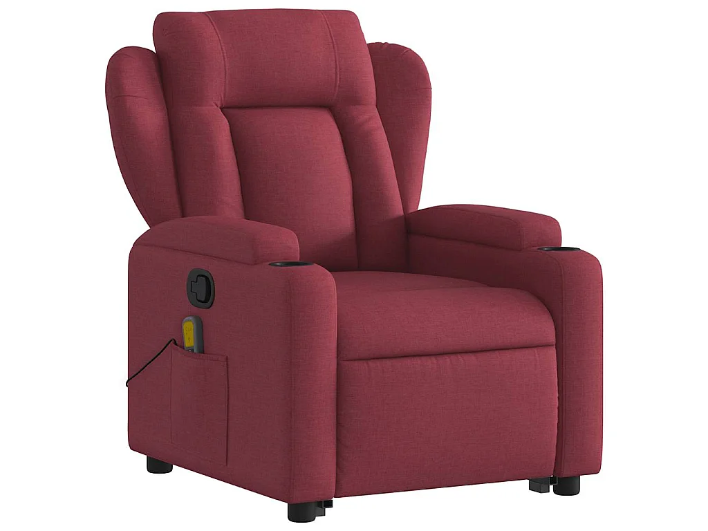 Fauteuil inclinable de massage Rouge bordeaux Tissu