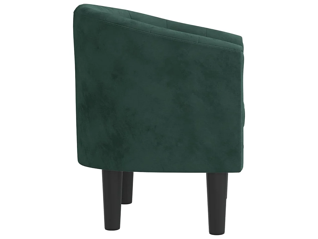 Chaise cabriolet  vert foncé velours