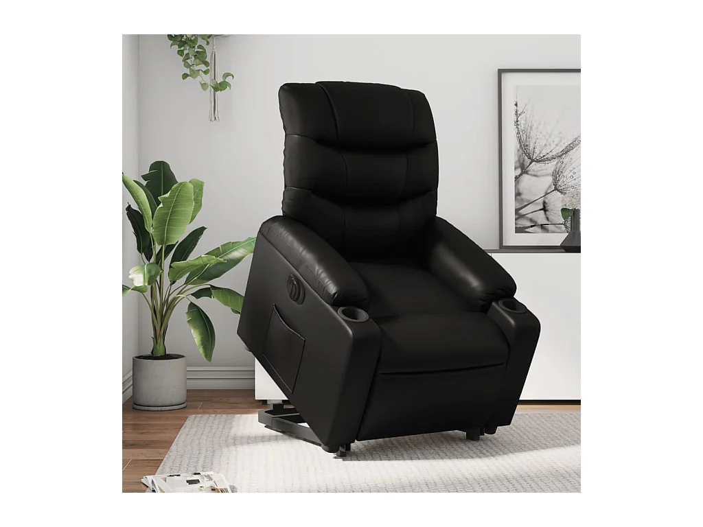 Fauteuil inclinable électrique noir similicuir