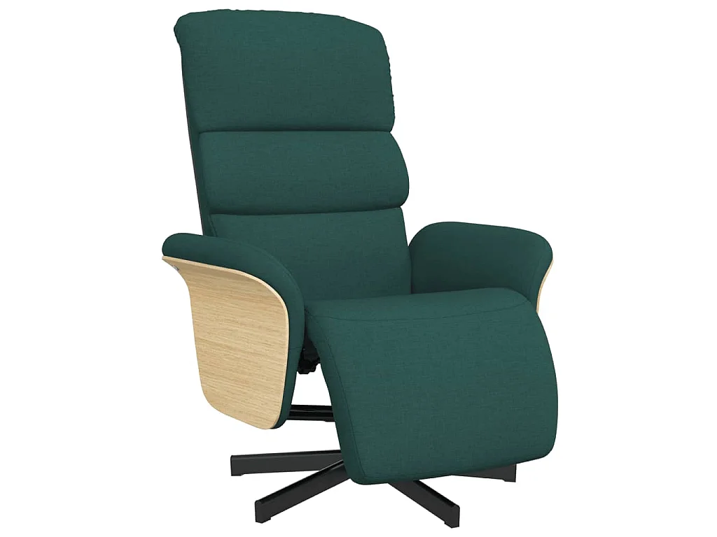 Fauteuil inclinable avec repose-pieds vert foncé tissu