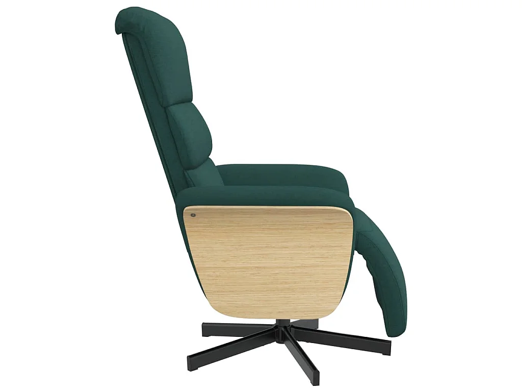 Fauteuil inclinable avec repose-pieds vert foncé tissu