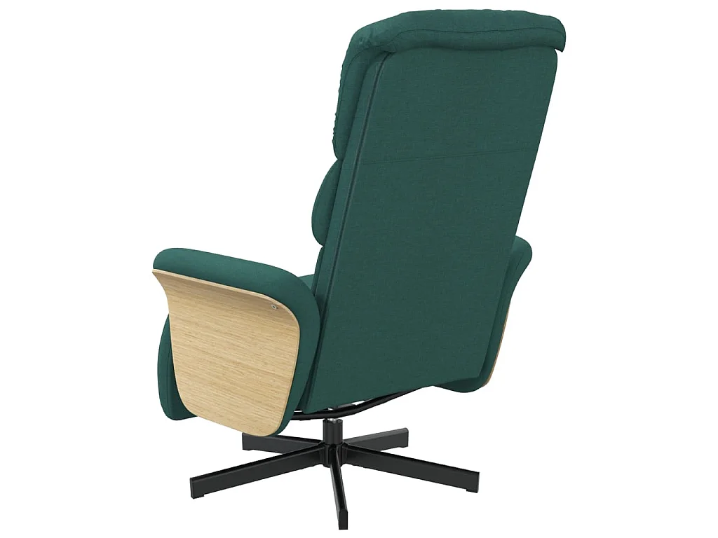 Fauteuil inclinable avec repose-pieds vert foncé tissu