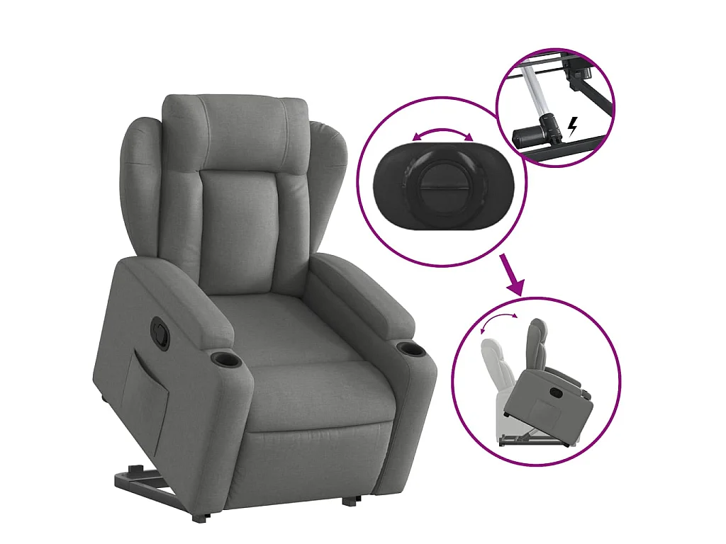Fauteuil inclinable Gris foncé Tissu