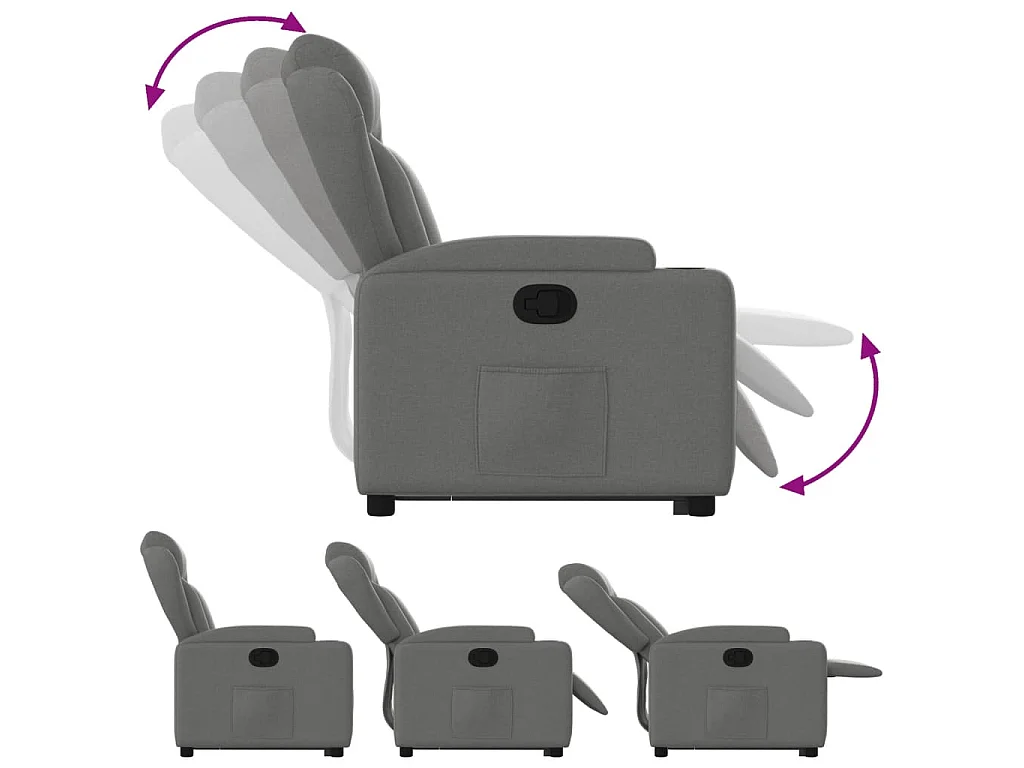 Fauteuil inclinable Gris foncé Tissu