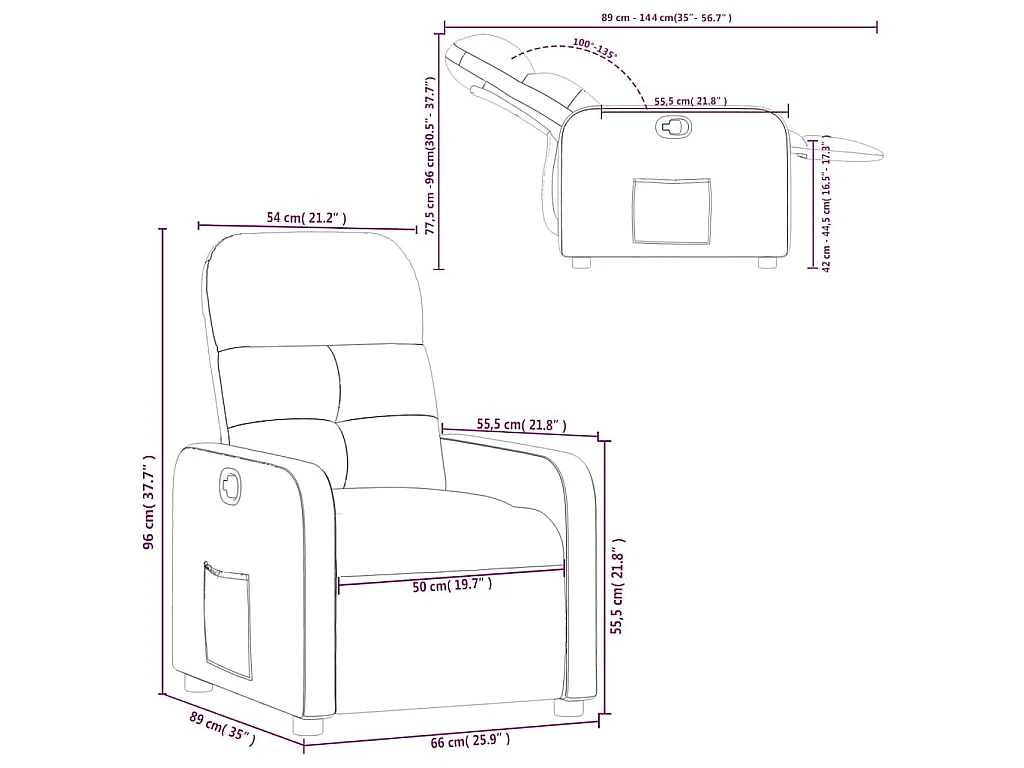 Relaxsessel Dunkelbraun Stoff