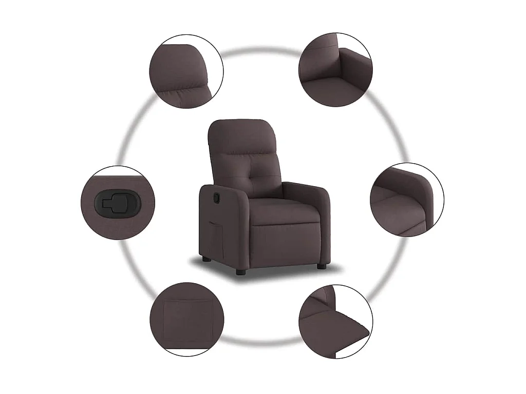 Fauteuil inclinable Marron foncé Tissu