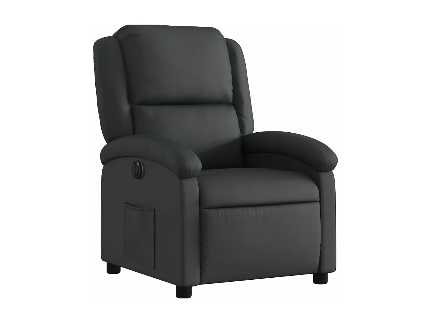 Fauteuil inclinable électrique noir cuir véritable