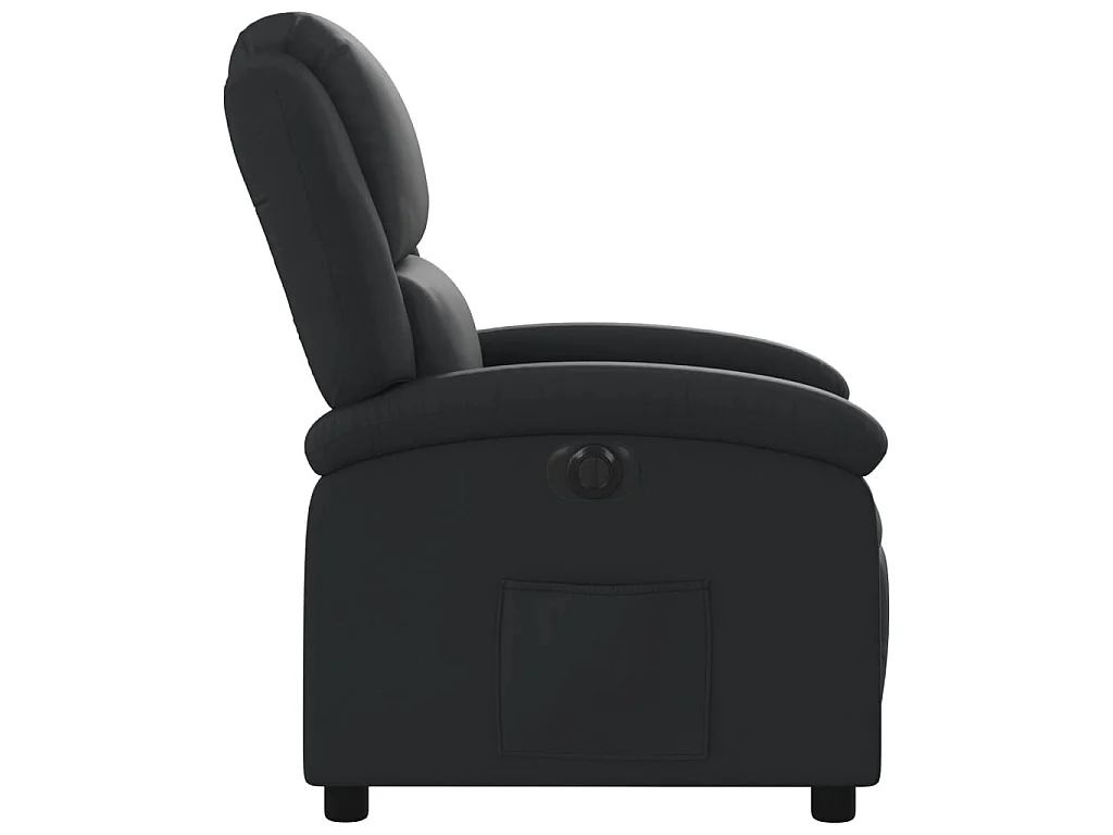 Fauteuil inclinable électrique noir cuir véritable
