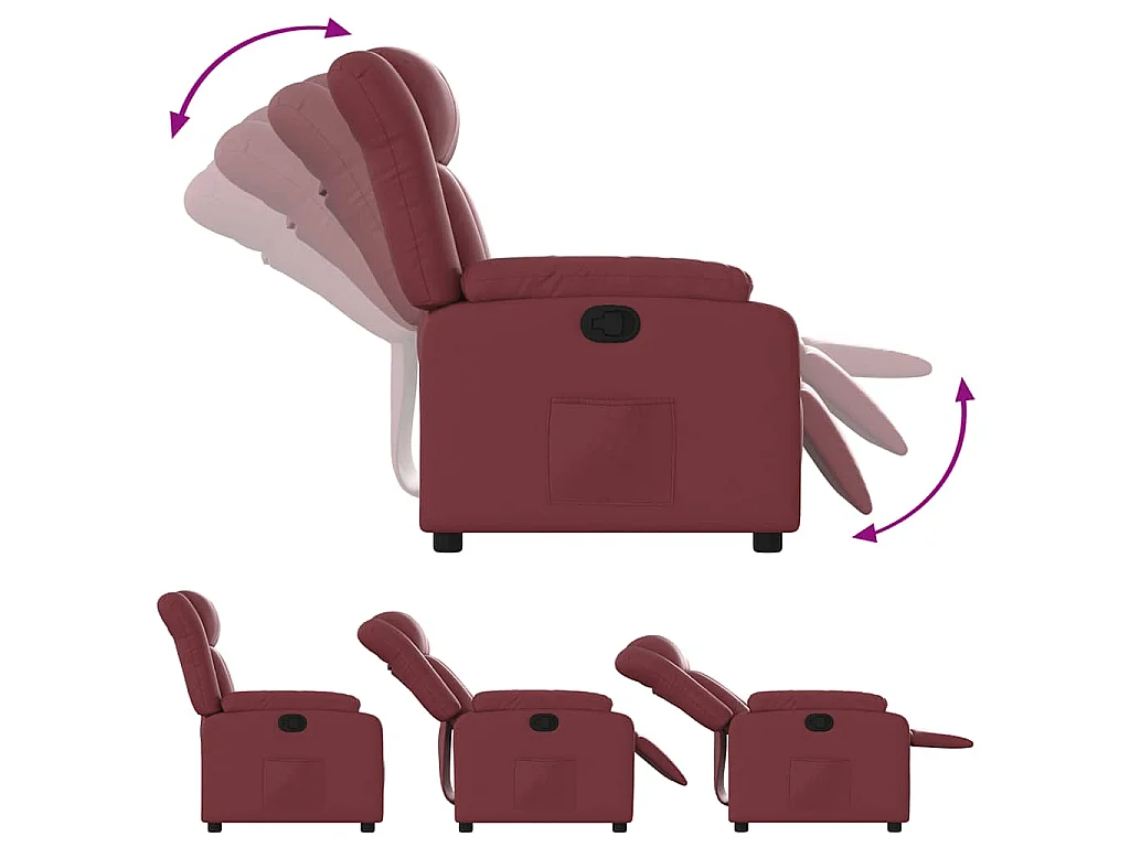 Fauteuil inclinable Rouge bordeaux Similicuir