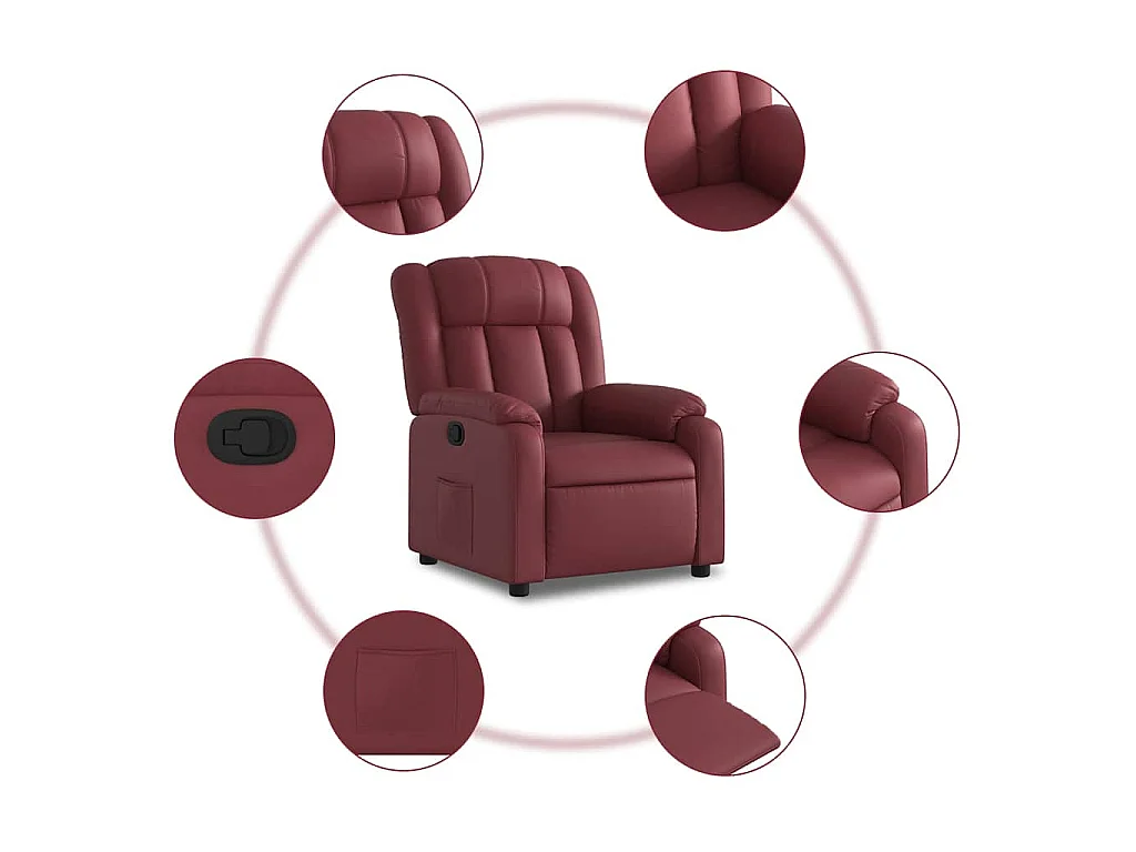 Fauteuil inclinable Rouge bordeaux Similicuir