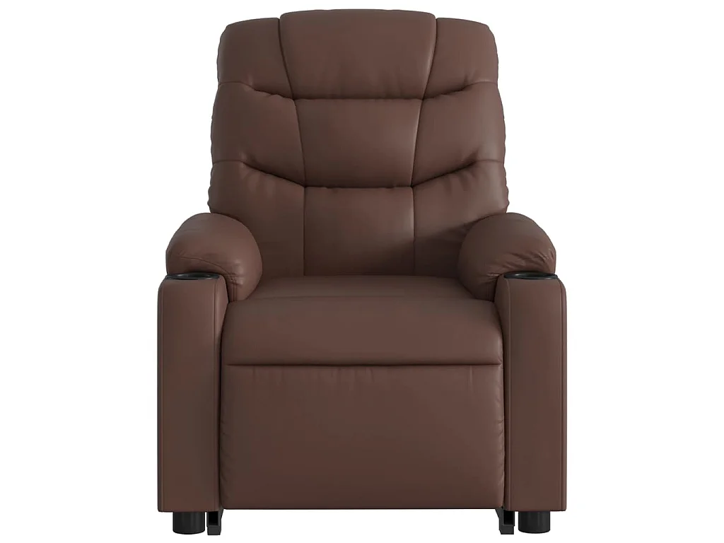 Poltrona Alzapersona Reclinabile Marrone in Similpelle