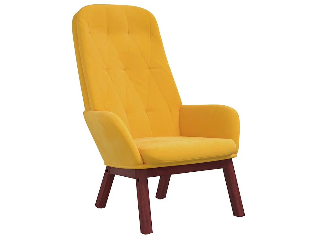 Poltrona Relax Giallo Senape in Velluto