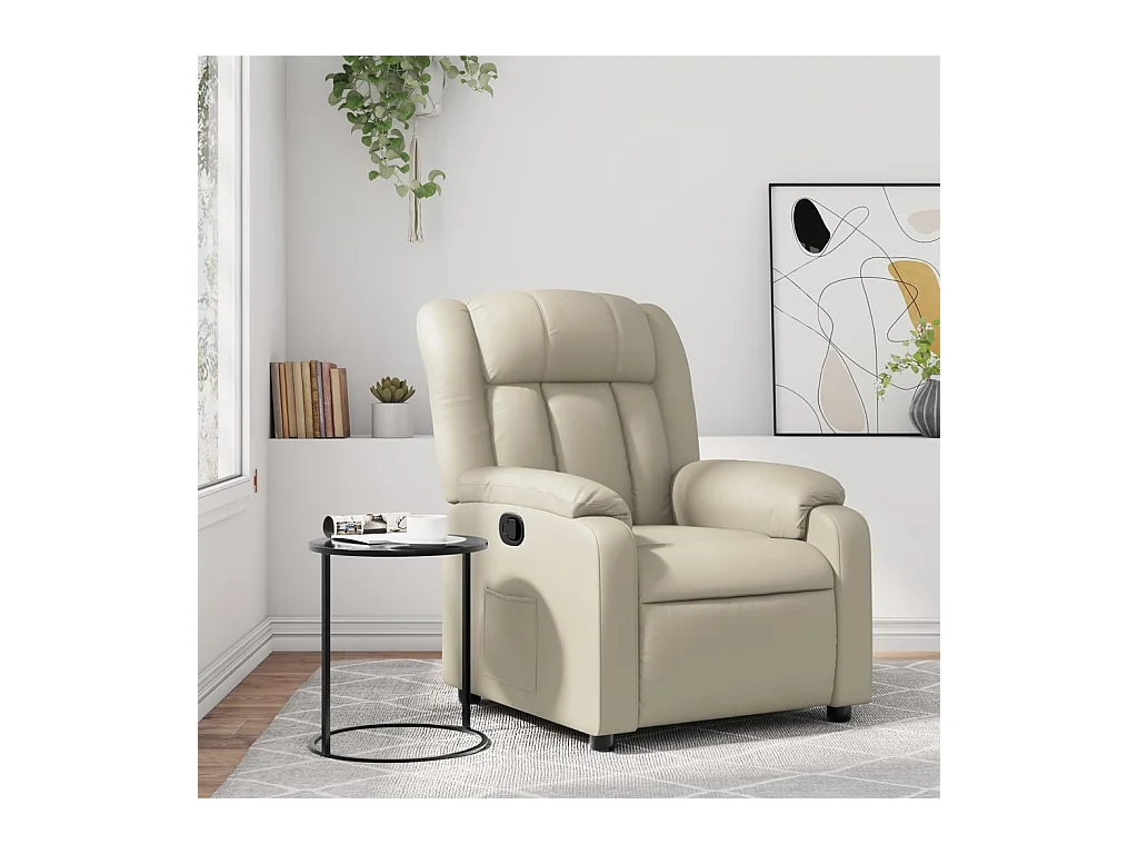 Fauteuil inclinable Crème Similicuir