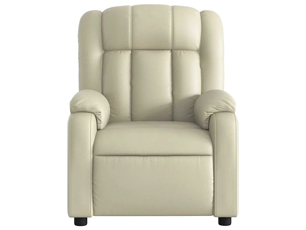 Poltrona reclinável couro artificial cor creme