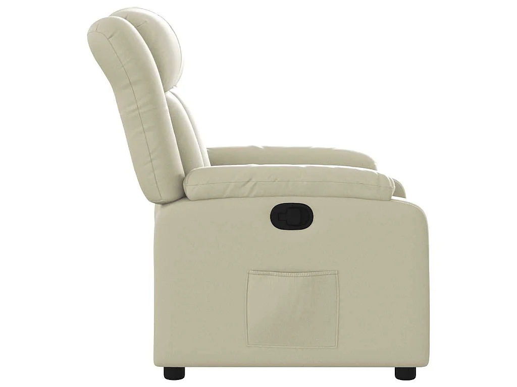 Poltrona reclinável couro artificial cor creme