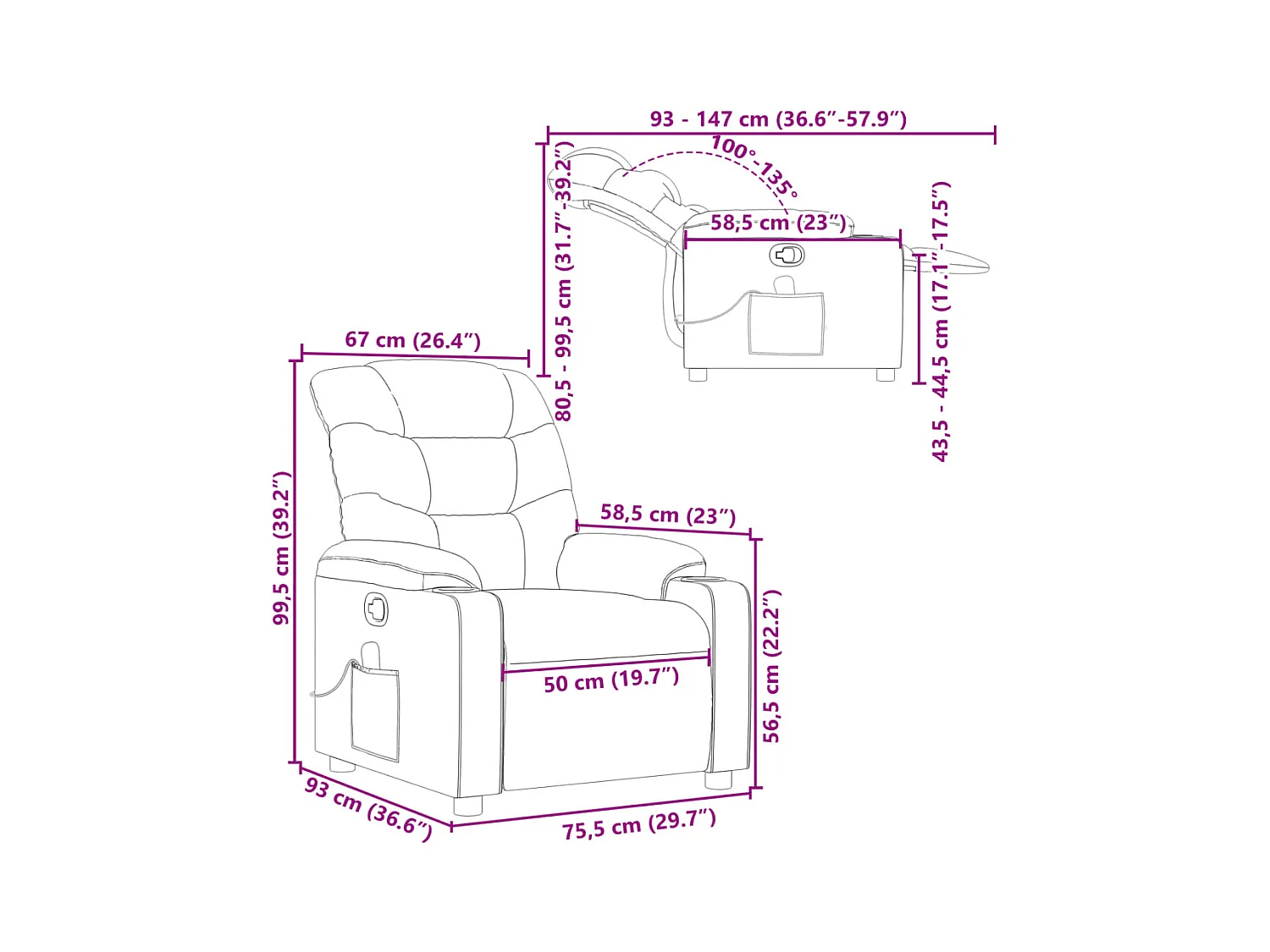 Massagesessel Schwarz Kunstleder