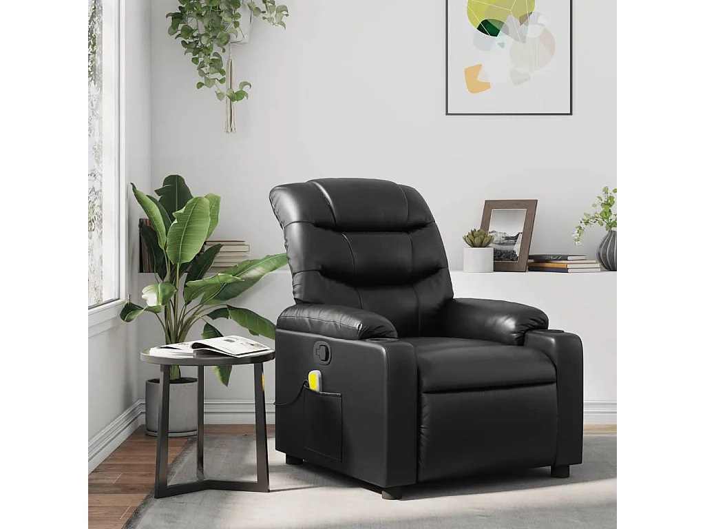 Massagesessel Schwarz Kunstleder