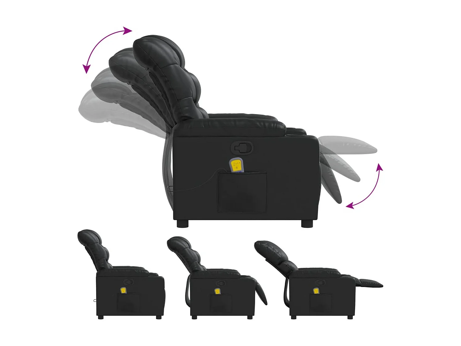 Massagesessel Schwarz Kunstleder