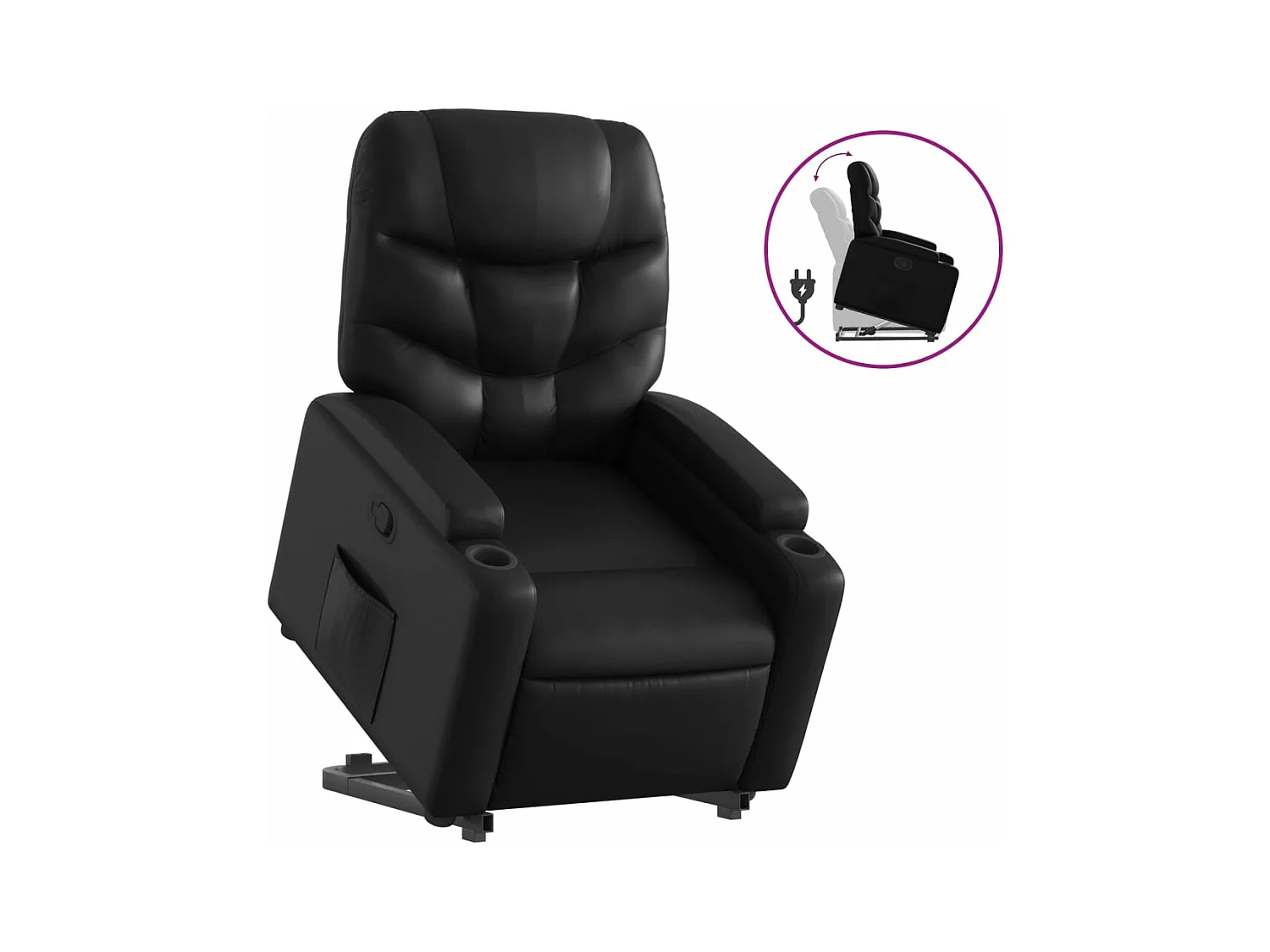Fauteuil inclinable Noir Similicuir