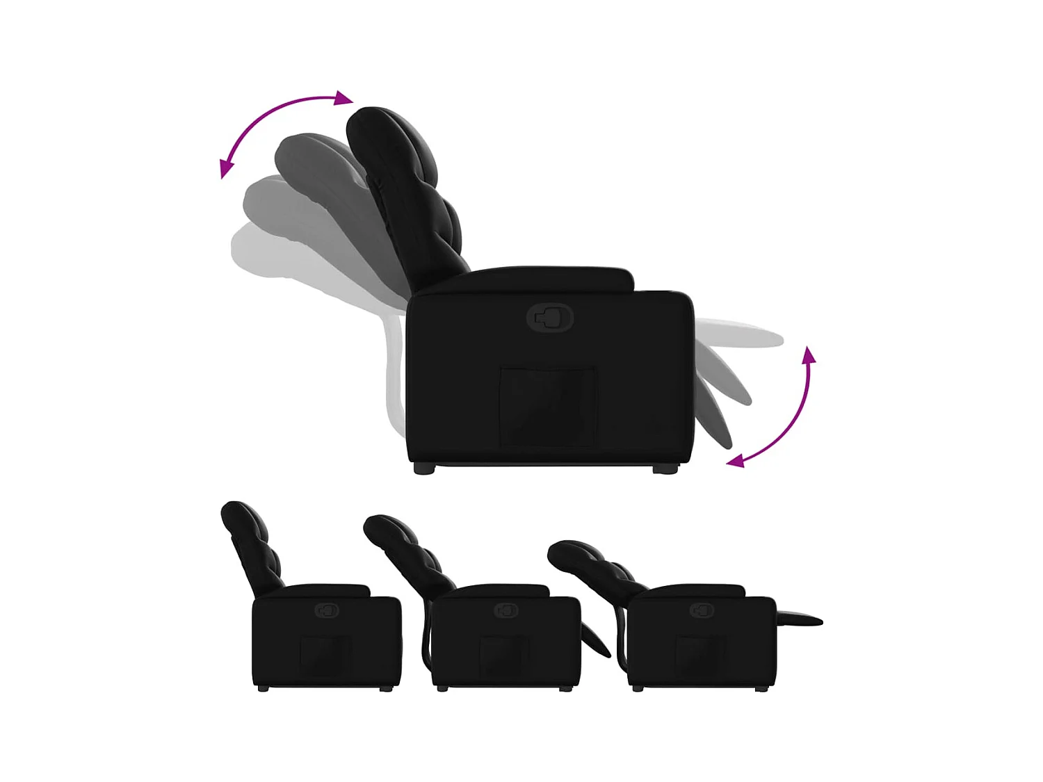 Fauteuil inclinable Noir Similicuir